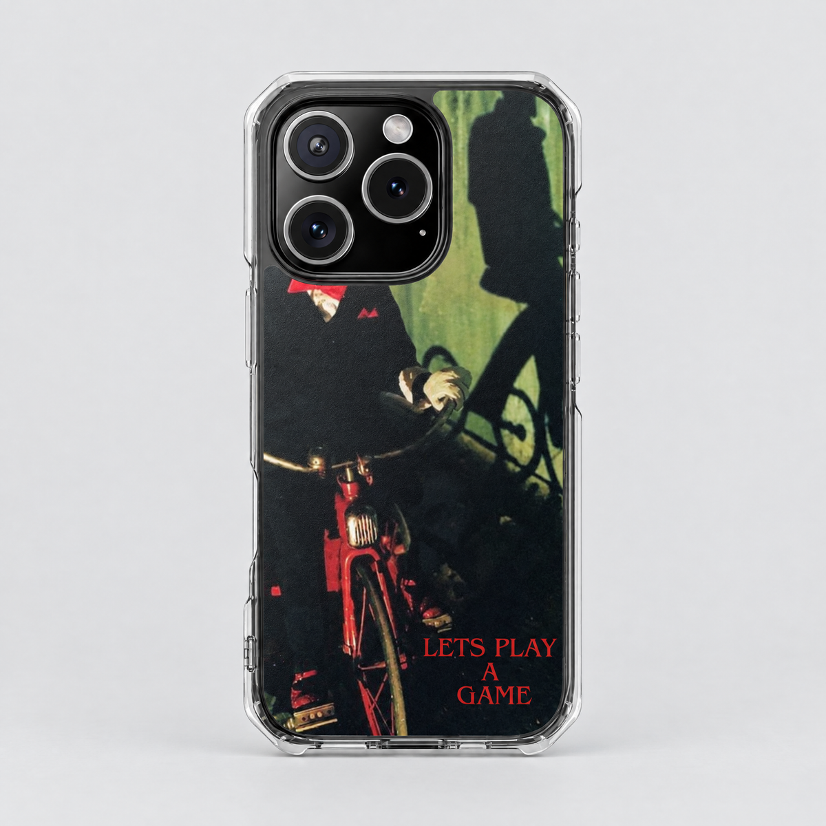 Midnight Game clear MagSafe iPhone case by SoulCases, front view