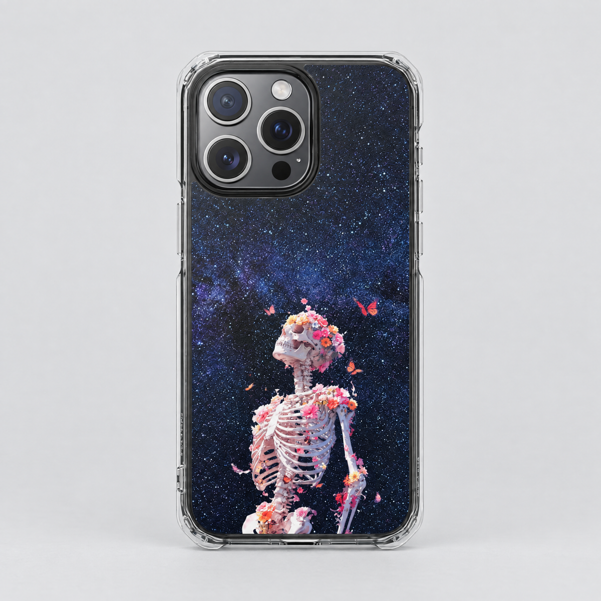Cosmic Remains clear MagSafe iPhone case by SoulCases, front view