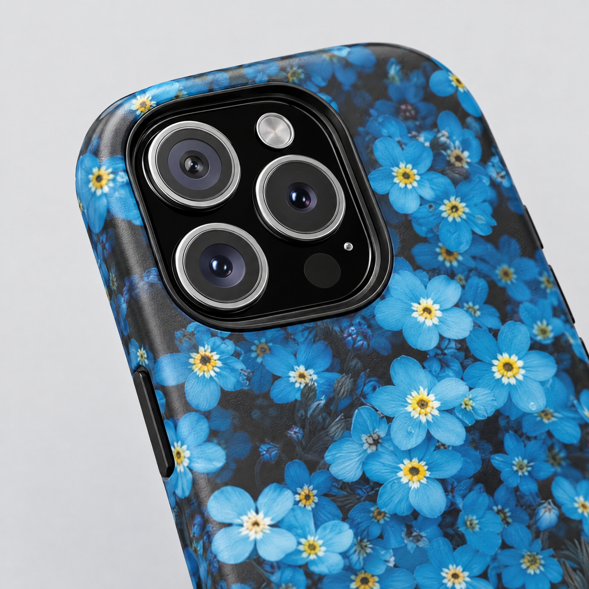 Midnight Bloom protective iPhone case, close-up detail
