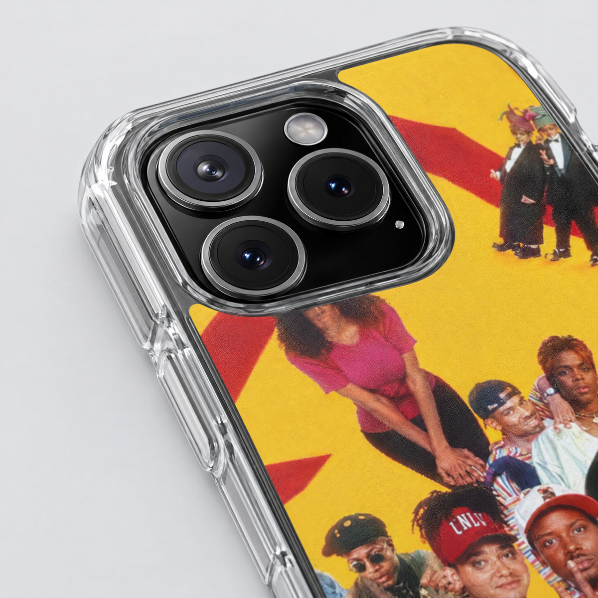 Kid & Play clear MagSafe iPhone case, close-up detail