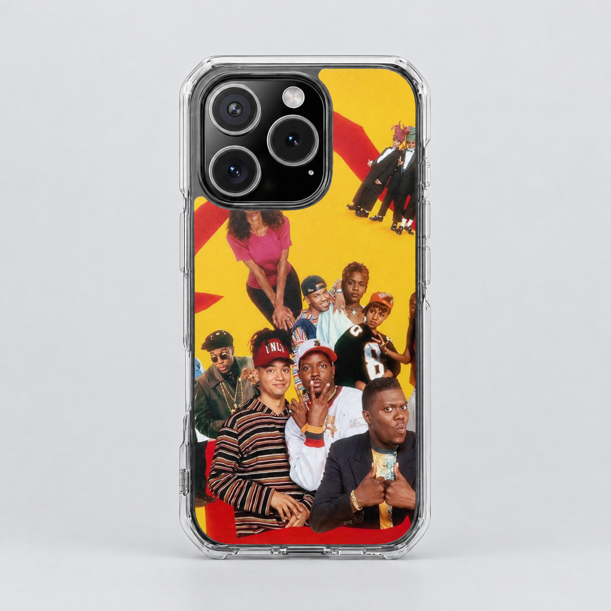 Kid & Play clear MagSafe iPhone case by SoulCases, front view