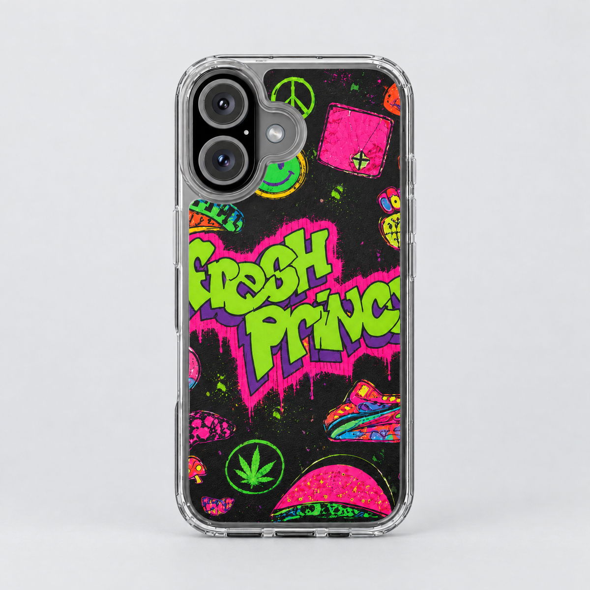 Fresh Prince clear iPhone case by SoulCases, front view