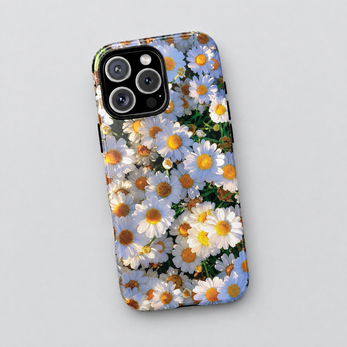 Daisy Drift protective iPhone case, flat lay view