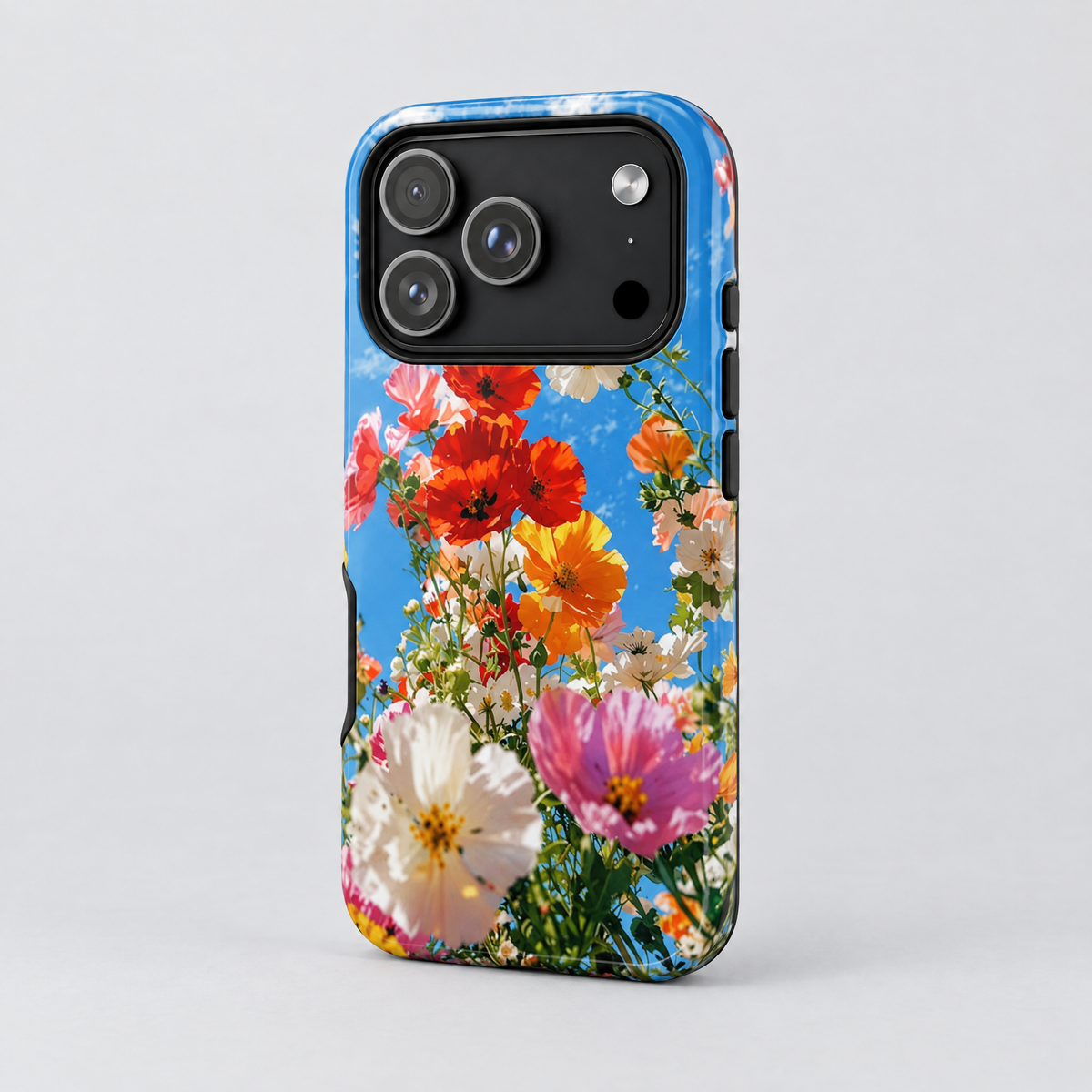 Summer Cosmos protective iPhone case, three-quarter angle view