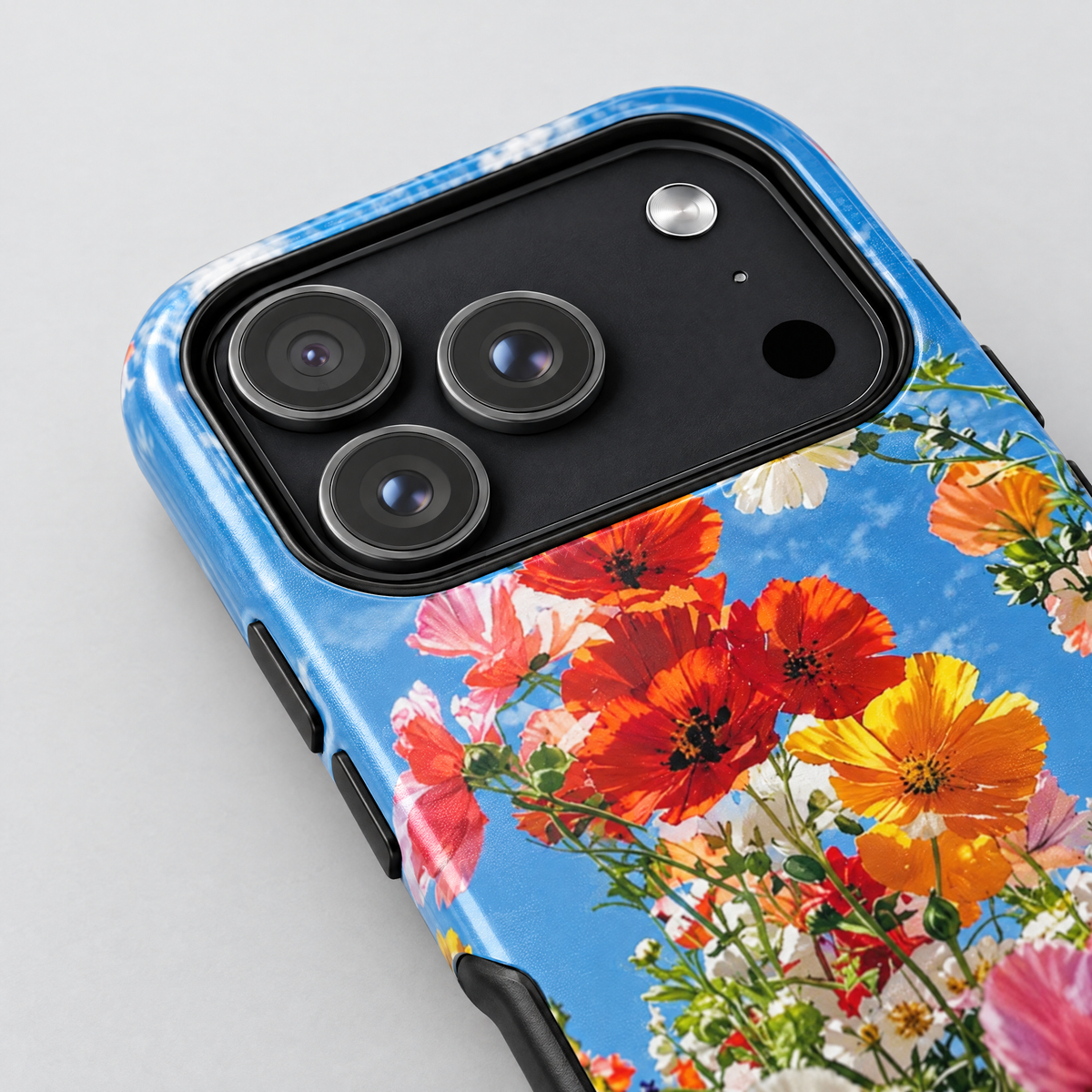 Summer Cosmos protective iPhone case, close-up detail