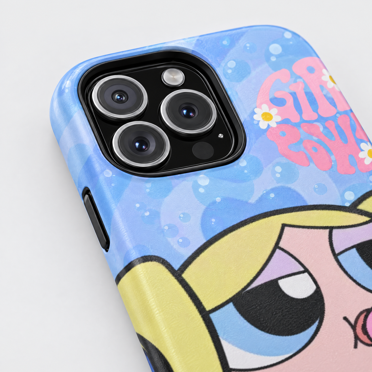 Girl Power protective iPhone case, close-up detail