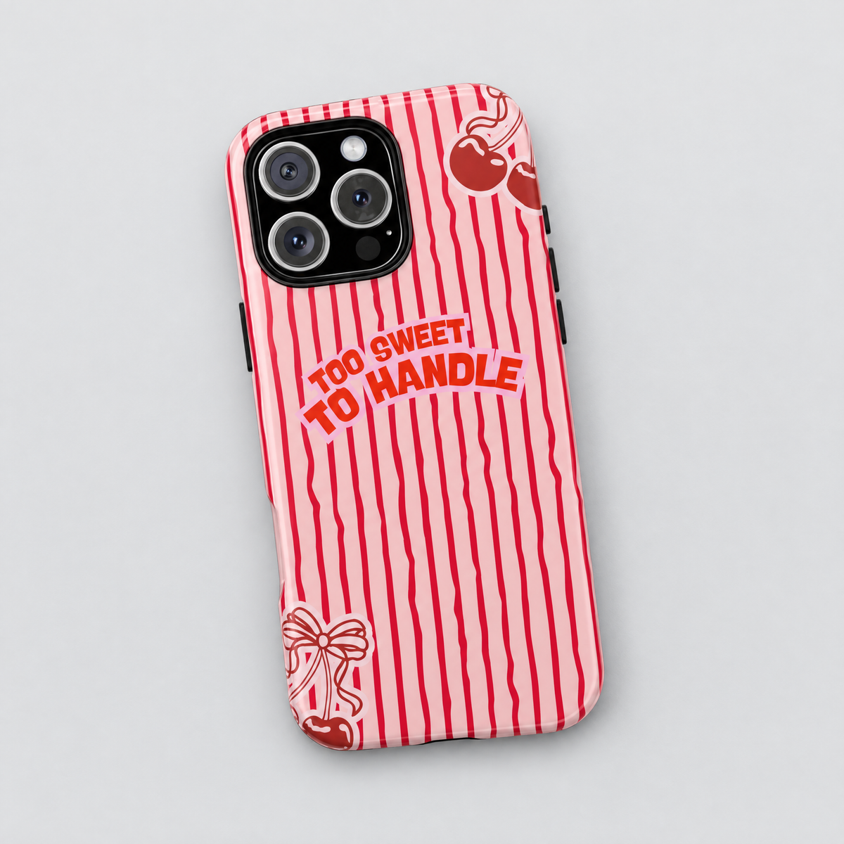 Sugar Rush protective iPhone case, flat lay view