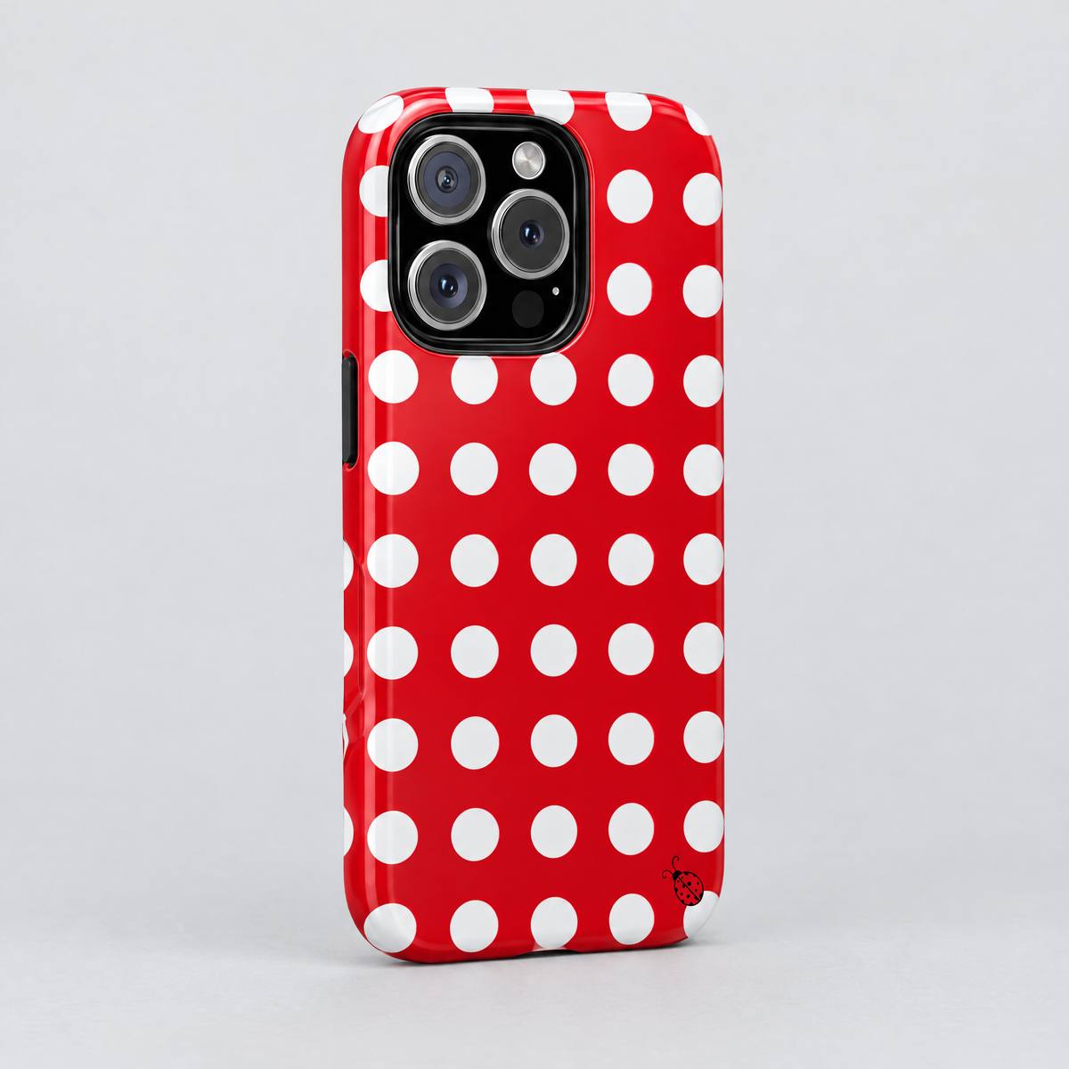 Lady Luck protective iPhone case, three-quarter angle view