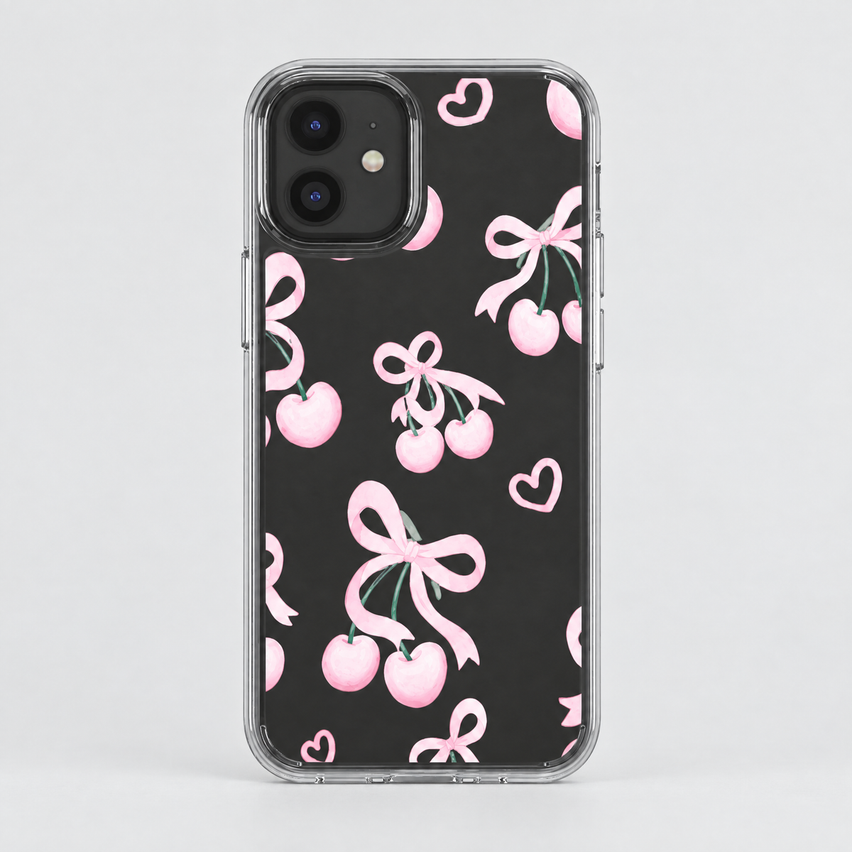Cherry Tied clear iPhone case by SoulCases, front view
